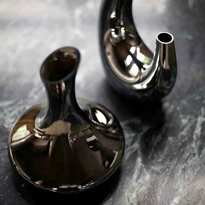 Современная посеребрённая U-образная стеклянная ваза для гостиной Искусство