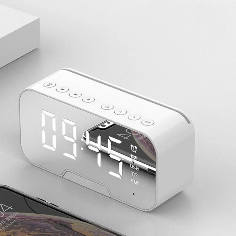 Светодиодный Будильник зеркальные Беспроводные Bluetooth колонки Fm-радио