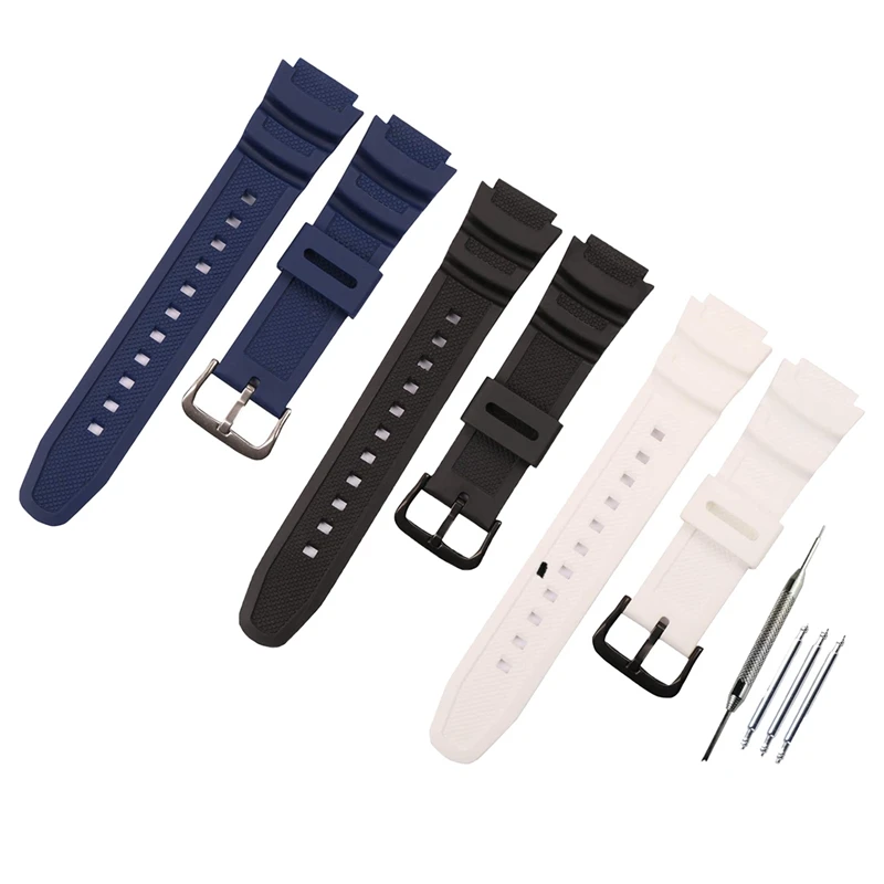 Resin strap men and women watch accessories for Casio AE-1200 SGW-300H MRW-200H W-735H sports waterproof rubber strap buckle