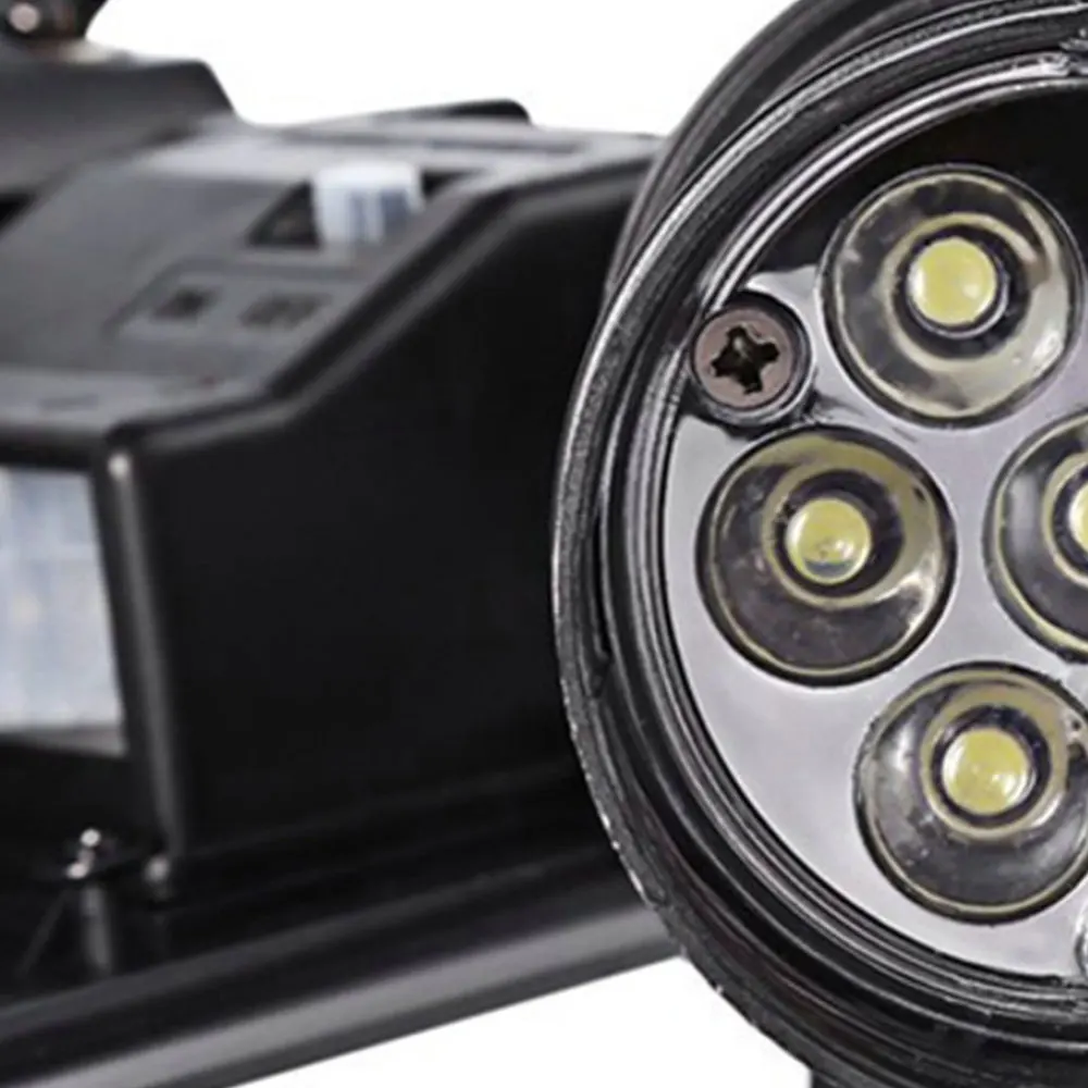 

2PCS Solar Powered Lawn Spotlight Waterproof Double Head PIR Sensor Garden Wall Lamp