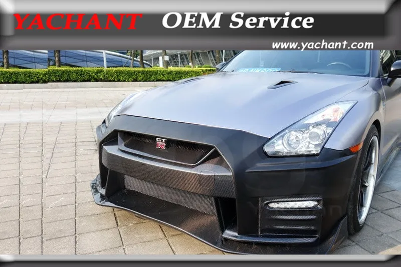 Передний бампер из стекловолокна FRP подходит для 2008 2015 R35 GTR GTRR35 2017 NI Style передний с