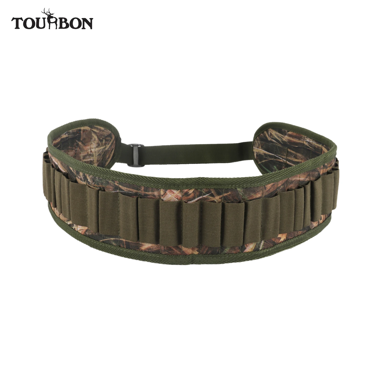 Tourbon Tactical Hunting Shotgun 12/16/20 Gauge Ammo Shells Belt Cartridge Holder 30 Rounds Bandolier Camo Nylon Gun Accessories