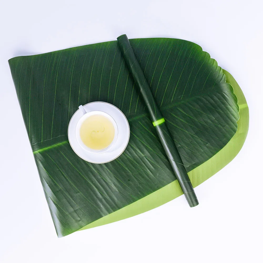 Столовые приборы из ПВХ для обеденного стола эмуляция тропических листьев