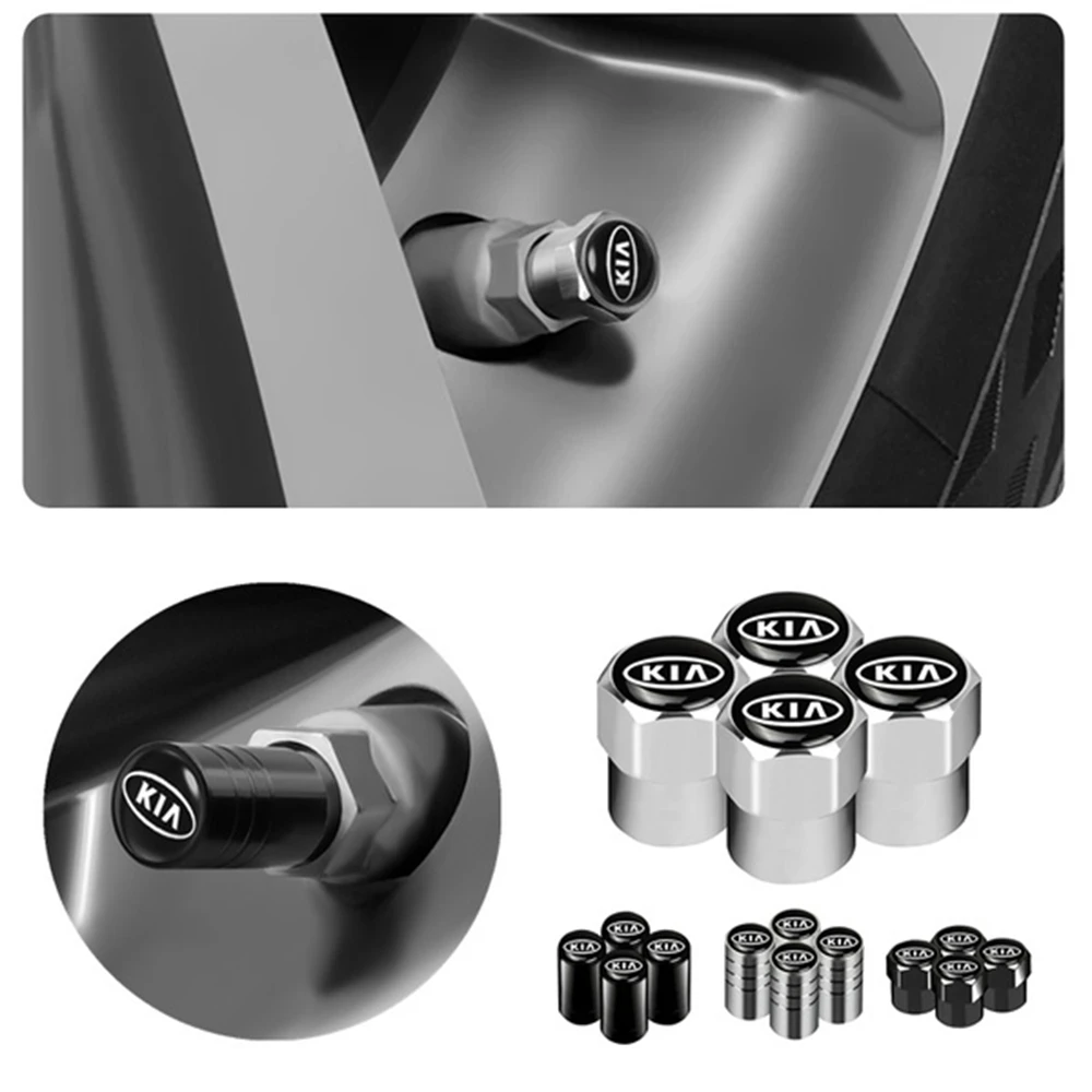 

4pcs Car Styling Accessories Automotive Tire Modified Valve Metal Tire Housing Body For KIA K2 K3 K5 Sorento Sportage R Rio