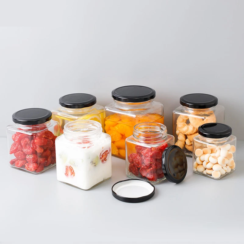 Шестигранные стеклянные банки для пищевых продуктов премиум-класса. Мини-банки с