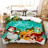 2021 new merry christmas 3d print comforter bedding set queen twin single duvet cover set pillowcase home luxury cute winter