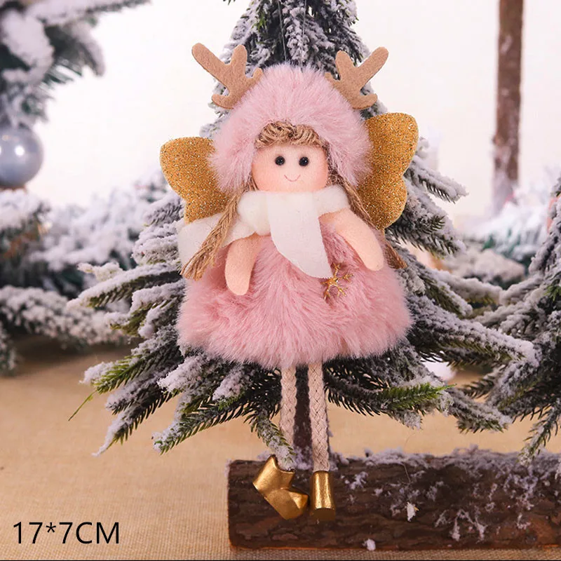 A4-Pink snowflake Navidad Рождественская елка, украшение автомобиля, деревянная подвесная подвеска, лося, рождественские украшения для дома, год, Noel, подарок на день рождения - Цвет: A4-Pink snowflake