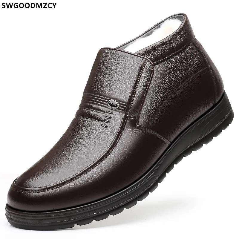 

Зимние ботинки для мужчин, кожаная повседневная обувь, ботильоны, массивные ботинки для мужчин, мужская повседневная зимняя обувь, мужская ...