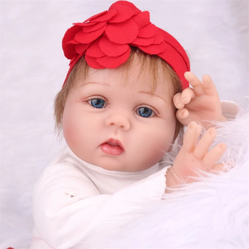

55CM Reborn Realistic Silicone Vinyl Dolls Rebirth Dolls Silicone Gril With Newborn High-grade Acrylic Eyes As Children Presents