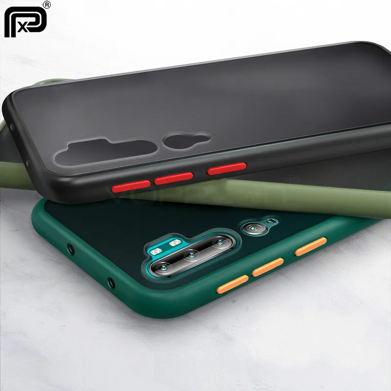 For Xiaomi Mi Note 10 Matte Translucent Case Soft TPU Frame Hard Clear Back Phone Cover for CC9 Pro Note10 |