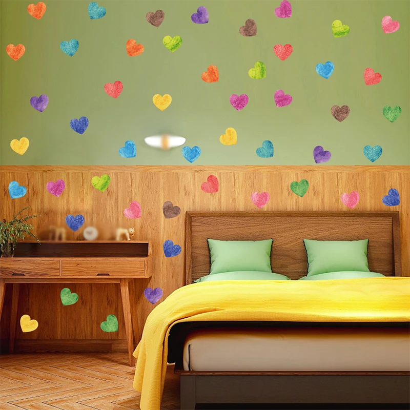 

1 bag PVC Heart Stickers Four Pieces a Set, Rendering Heart-shaped Wall Stickers Pattern Style Theme Model Number