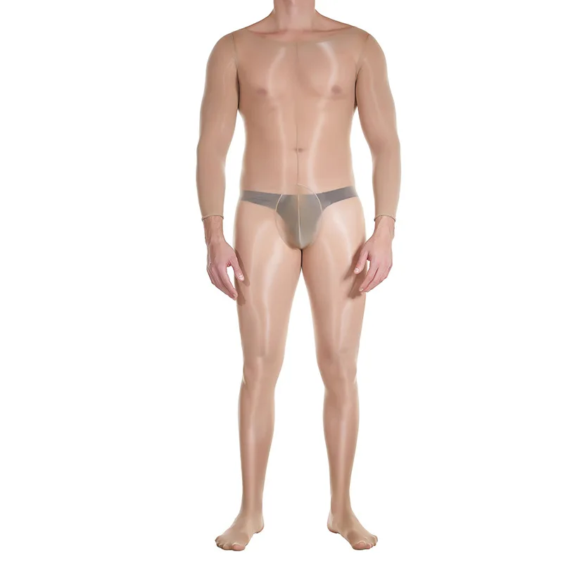 Масляные блестящие блестящие колготки 8D Nylon Bodystocking Pantyhose Выпуклая сумка Penis Sheath Sexy Bodysuit Lingerie Bodycon Jumpsuit Negras on.