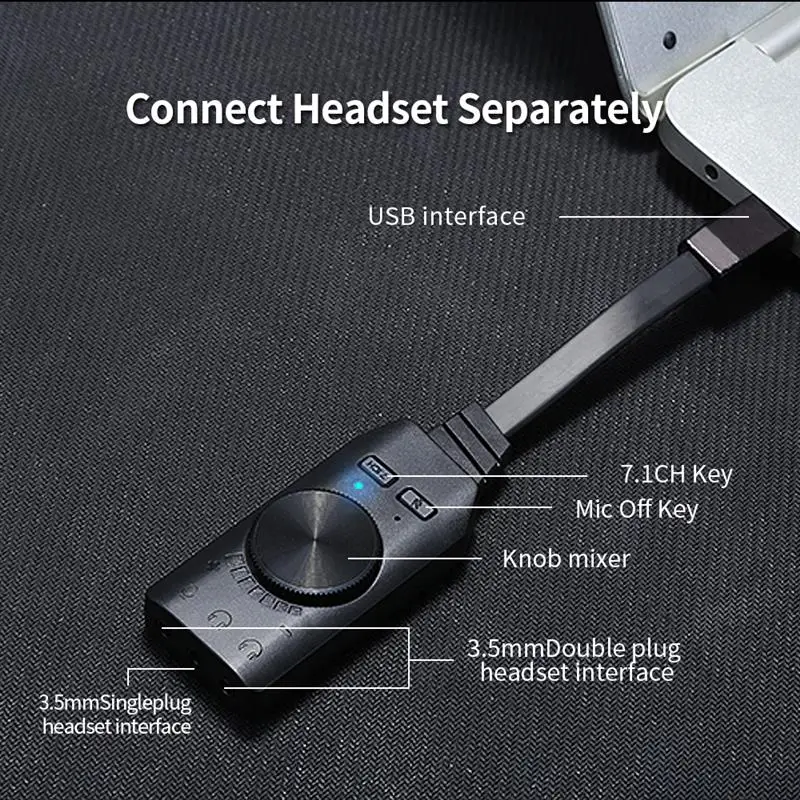 

Brand New GS3 Audio Card Virtual 7.1CH USB External Gaming Sound Card With 3.5mm Audio Interface For Computer Phone Earphone