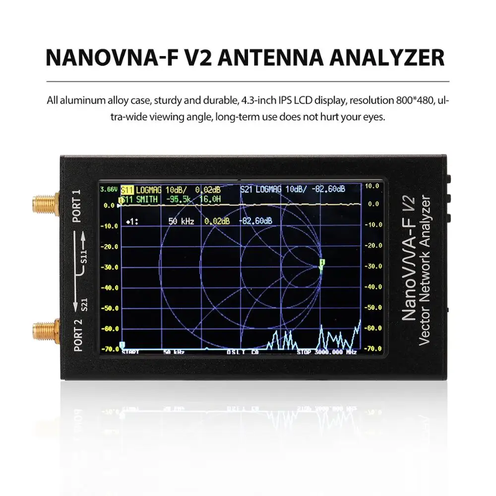 Анализатор сети NanoVNA-F V2 4 3 дюйма IPS ЖК-дисплей Векторный анализатор S-A-A-2 антенный