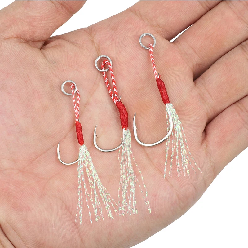 Mosodo Cast Jigs Assist крючок 10/20 шт. джиг колючий двойной с веревкой для морской рыбалки