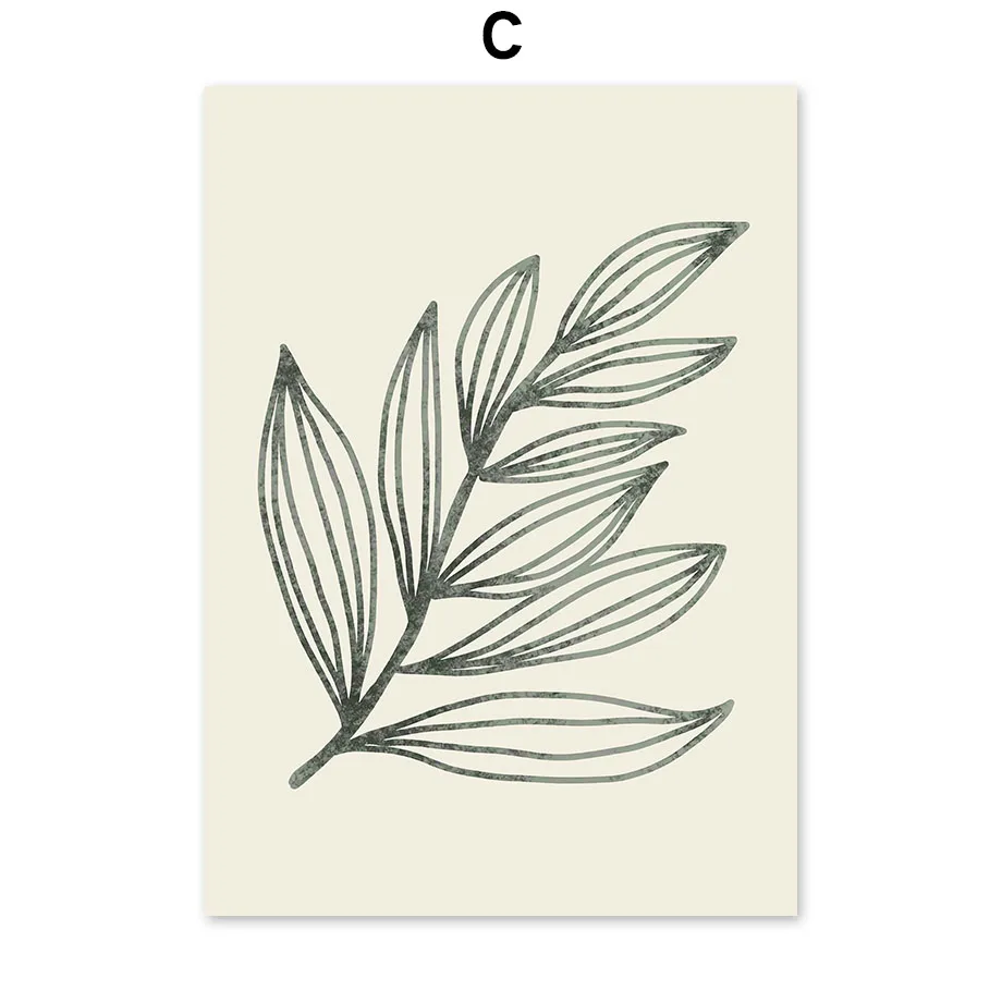 

Leaves Abstract Girl Lines Color Block Wall Art Canvas Painting Nordic Posters And Prints Wall Pictures For Living Room Decor