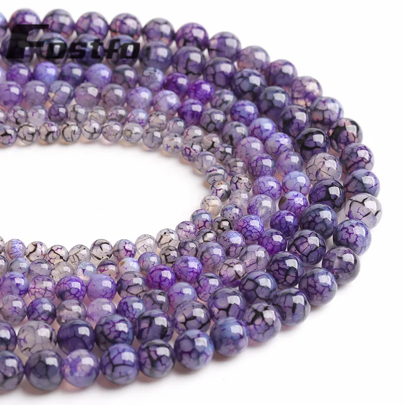 

Natural Stone Dragon Pattern Agate Purple Beads Round Loose Spacer Beads For Jewelry Making 6/8/10mm DIY Handmade Bracelets