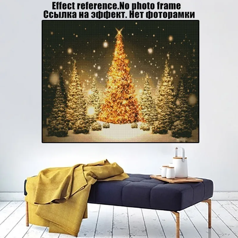 MIAODU DIY Алмазная вышивка пейзаж 5D бриллиантовый рисунок Рождество полная дрель квадратное Дерево картина Стразы Декор для дома