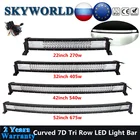 Изогнусветодиодный Светодиодная панель для внедорожника 7D, 3 ряда, 22, 32, 42, 52 дюйма, автомобильная светильник РА дальнего света 12 В, 24 В для Jeep, УАЗ, грузовика, 4x4, нива, вездехода, фотолампа