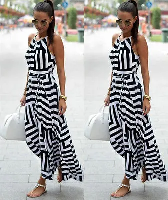 

Women Sexy Summer Dress Sleeveless Maxi Long Evening Party Beach Dress Sundress Size S-XL