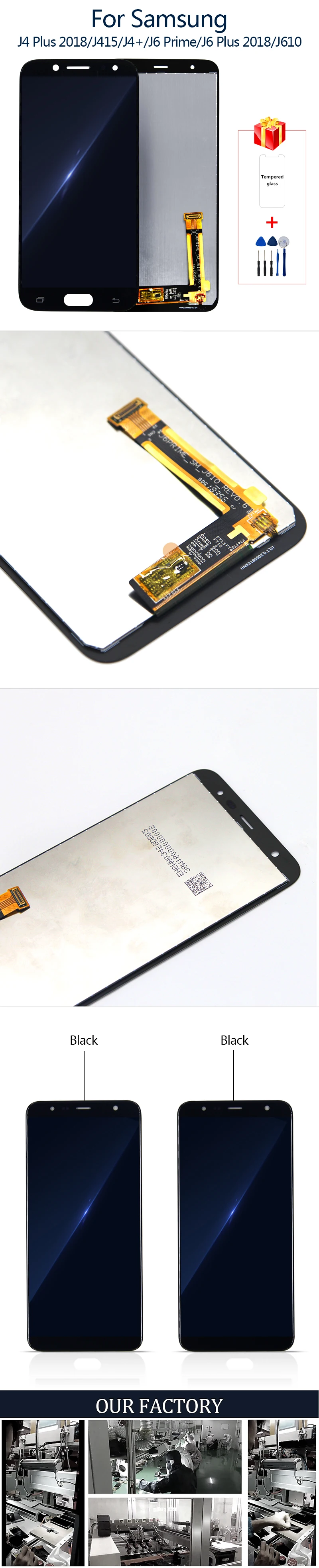 Для samsung Galaxy J610 J6+ J610F J610FN ЖК-дисплей, сенсорный экран, дигитайзер, запасные части для J415 J4 Plus J4