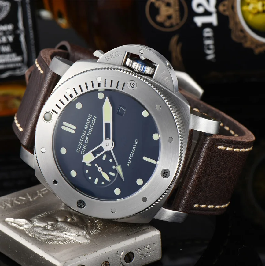 47 мм GMT часы механический автоматический механизм 316L нержавеющая сталь PVD