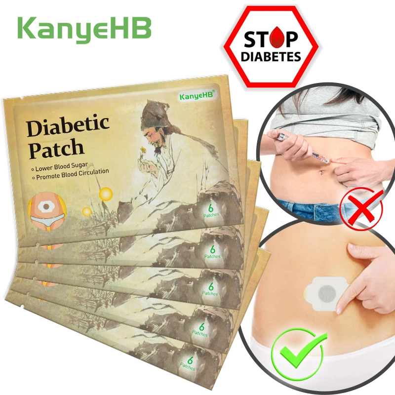 

30pcs/5bag Diabetic Patch Stabilizes Blood Sugar Level Balance Blood Glucose Herbal Diabetes Patches Treatment Slim Plaster A605