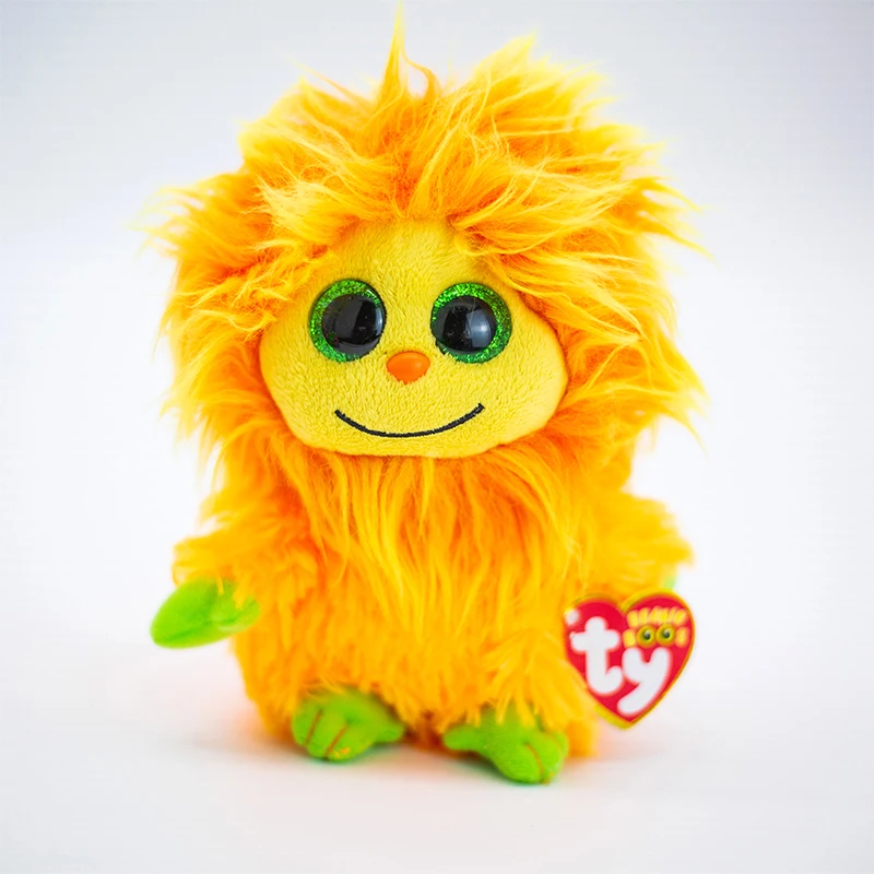 

15CM Ty Soft Toy Big Eyes Tang Long-haired Orange Monster Kawaii Animal Doll Birthday Gift Soft Stuffed Plush Toy Kids