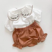 summer baby girls short sleeve suit baby girls clothes embroider t shirt shorts baby clothing baby clothes set toddler clothes