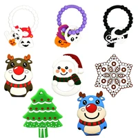 newborn silicone teether cartoon deer infant baby teething toy christmas newborn baby shower gifts bpa free baby accessories