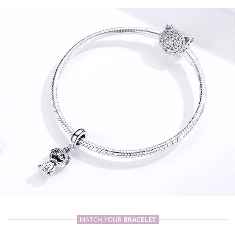 INBEAUT,, подлинный 925 пробы, серебряный, лебедь, дракон, кошка, лапа, собака, талисманы, Подходит для Пандора, браслет, животное, бусины, европейские ювелирные изделия