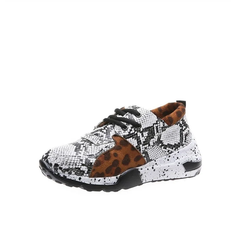 

2021 New Thick Bottom Leopard Print Color Matching Old Shoes Lace Up Casual Sneakers