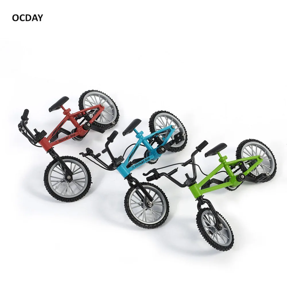 Горячее предложение! Распродажа! OCDAY моделирование сплав палец bmx велосипеды дети мини размер зеленый гриф игрушечные велосипеды с тормозным канатом подарок