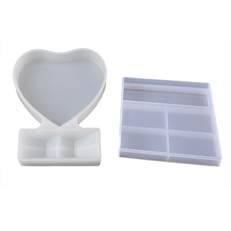 

Heart/Square Shape Crystal Epoxy Resin Mold Decoration Casting Silicone Mould