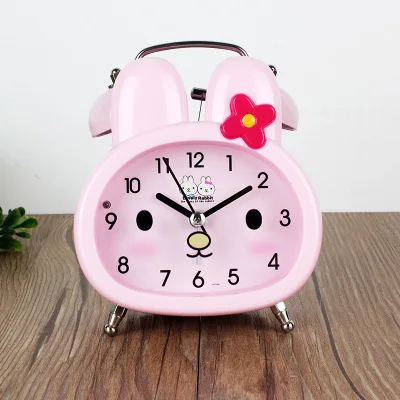 5 3 дюймов мультфильм рисунок «Hello Kitty» пары Колокольчик металлический немой подсветкой будильник для студента, детская одежда с «hello kitty» Часы с котами - Цвет: 5