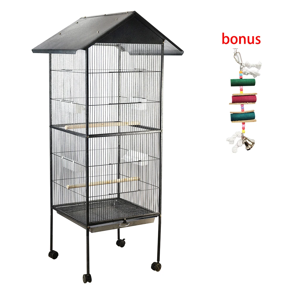 

Large Bird Cage Parrot Metal Heightened Breeding Bird Cage Accessories Myna Pet Bird House Parrots Macaw Cockatiel Nest Supplies