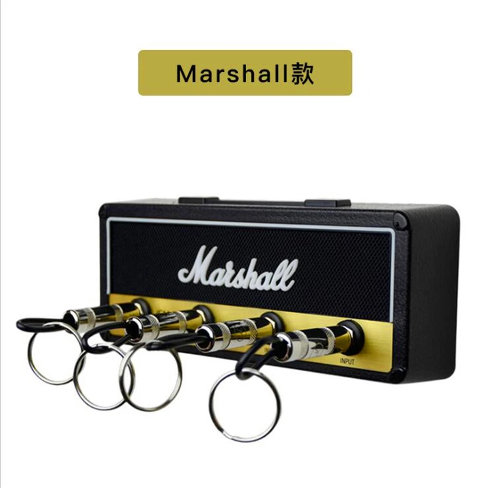 

Creative Classical Vintage Style Guitar Amp Key Holder with 4 Keychains Wall Mounting Punch Key Hanger Rack Key Drop Shipping