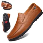 Мужская повседневная обувь из натуральной кожи, роскошные Брендовые мужские лоферы, Мокасины 2020, дышащие слипоны, итальянская обувь для вождения размера плюс 47