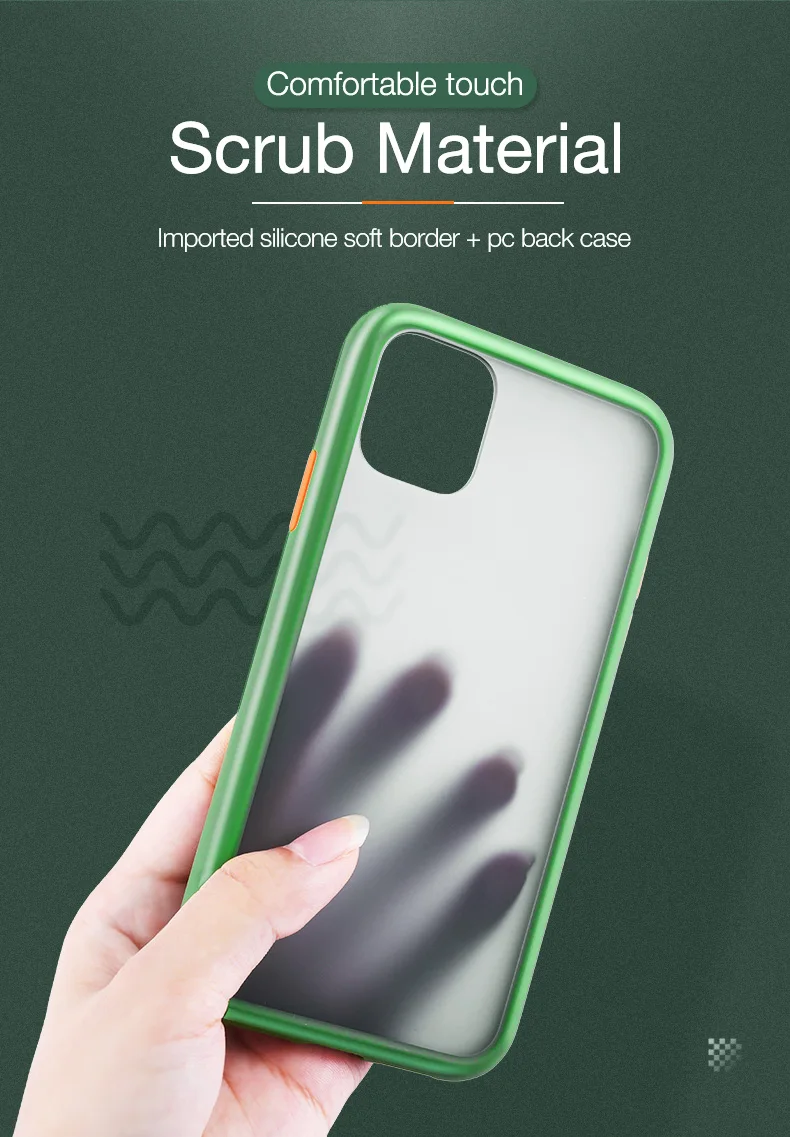Cafele Phone Case For iPhone 11 Pro Thin Cover Protector pro Max Anti-Fingerprint Waterproof Soft + PC |
