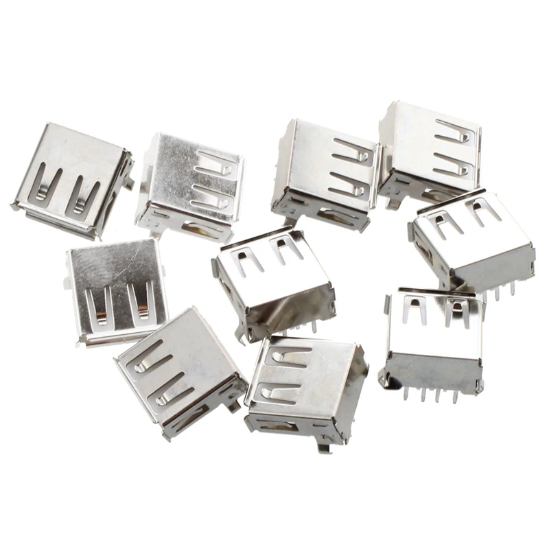 10Pcs USB Type-A Socket 90-Degree Female Connector Jack &amp 6 Pcs 5.5X2.1mm + Male CCTV DC Power | Компьютеры и офис