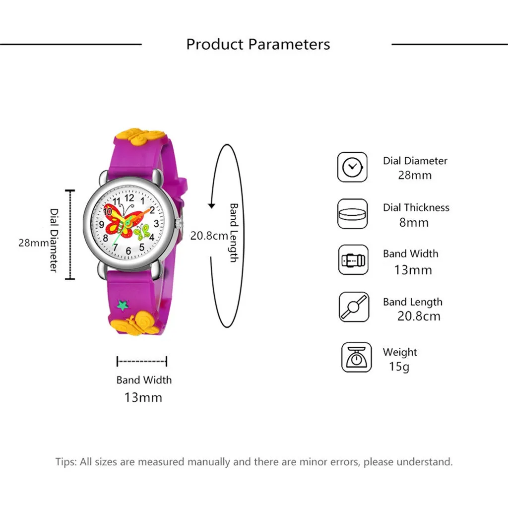 

Children's electronic watch cartoon pattern watch children kids boys new cute butterfly pattern quartz watch gift 50*