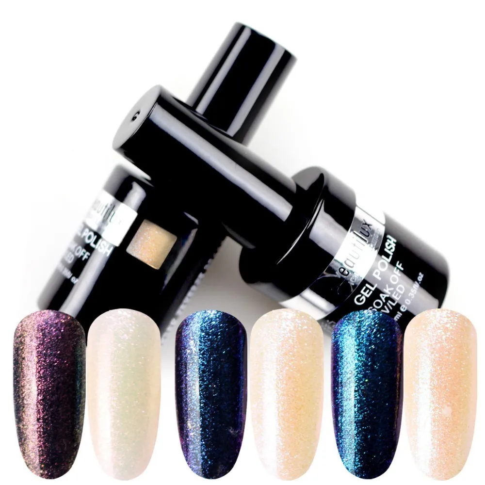 Beautilux 1 шт. Хамелеон Блестящий Прозрачный замачиваемый УФ гель лак для ногтей LED