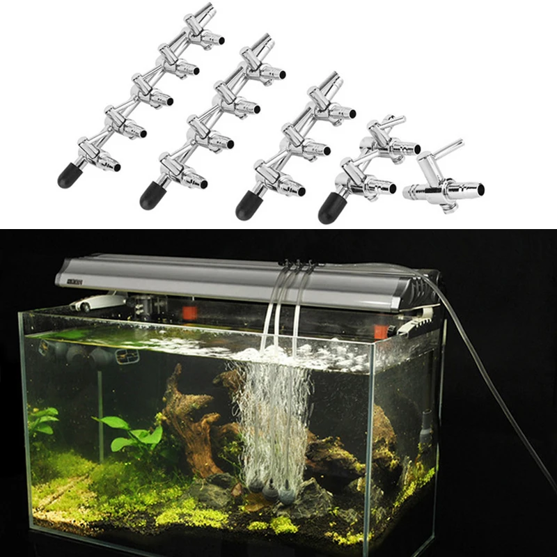

1 2 3 4 5 Way Air Splitter Valve Aquarium Fish Tank Air Pump Flow Splitter Distributor Pump Valve Tap Lever Control Switch Valve