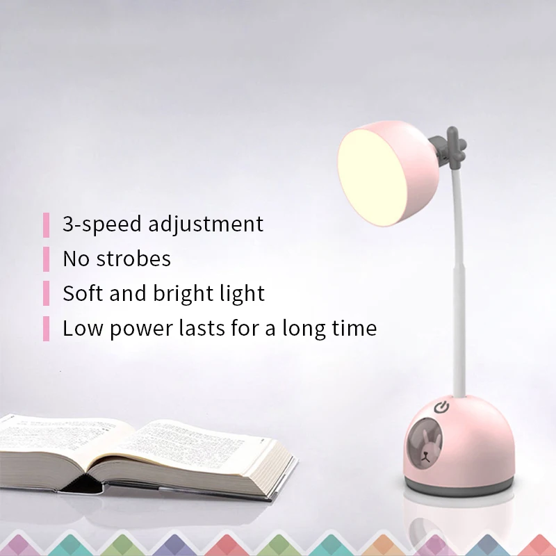 Мультяшный светодиодный светильник для защиты глаз с Usb зарядкой настольная