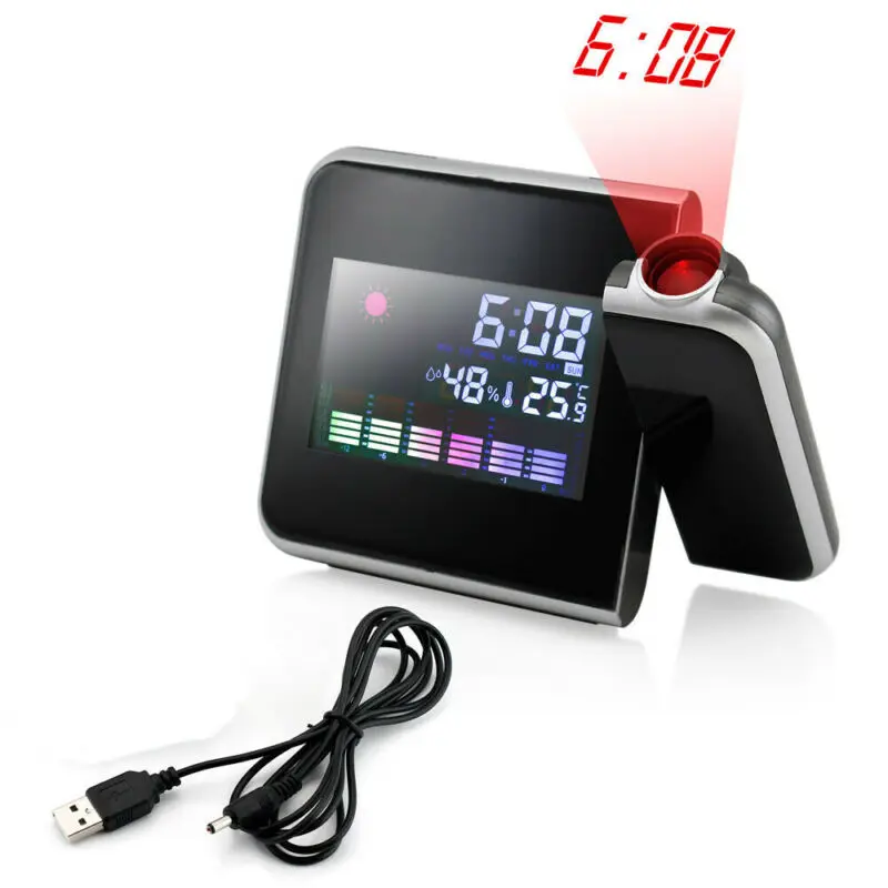 Горячая многофункциональная проекционные часы-будильник цифровые Дисплей