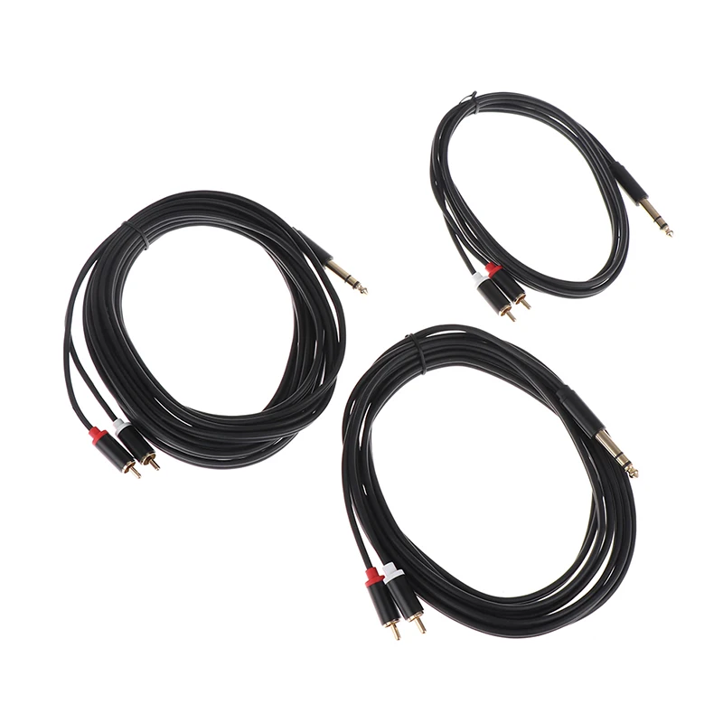 

6.35 mm to 2RCA Cable, RCA Cable Gold Plated Male to 2 RCA Male Audio Adapter