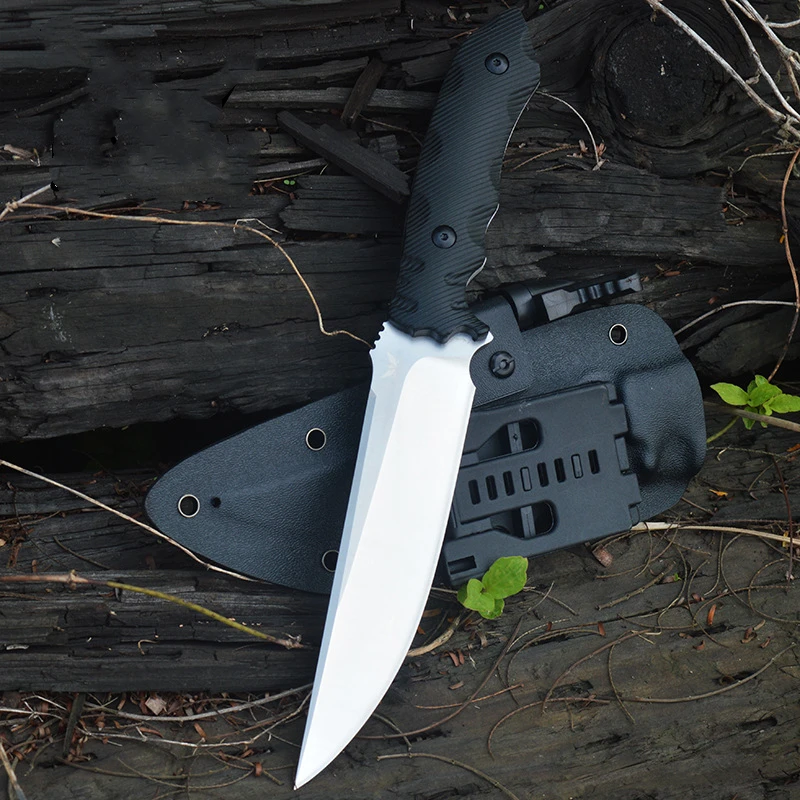 

Outdoor Hunting Straight Knife Outdoor Survival Portable Self Defense Rescue Tactical Fixed Blade Knife K10 Handle Gift EDC Tool