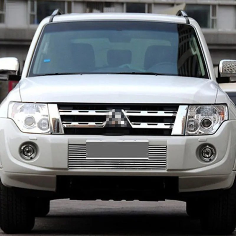Передняя решетка из нержавеющей стали для Mitsubishi Pajero 2012 2013 2014 2015|Хромирование| |