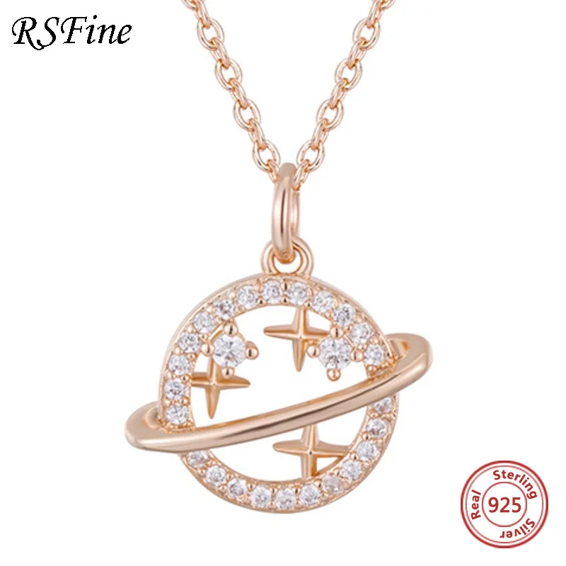

925 sterling silver globe necklace female flash Diamond small waist choker minority Fine jewelry For women Singapore chomel