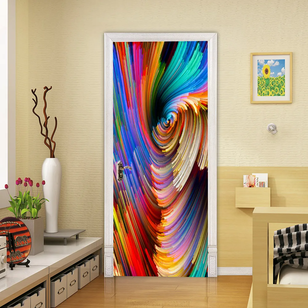 

3D creative Abstract circles door stickers wall stickers self-adhesive waterproof removable